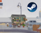 Tiny Bookshop está ambientado en un mapa dibujado a mano, y cada lugar tiene su propia clientela. En la imagen, una captura de pantalla del juego con el logotipo de Steam superpuesto (Fuente de la imagen: Steam - Editado)