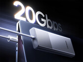 La versión de 10Gbps de la carcasa para SSD cuesta $29.99. En la imagen: una foto promocional que destaca la velocidad de transferencia de 20Gbps del otro modelo.
