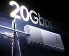 La versión de 10Gbps de la carcasa para SSD cuesta $29.99. En la imagen: una foto promocional que destaca la velocidad de transferencia de 20Gbps del otro modelo.