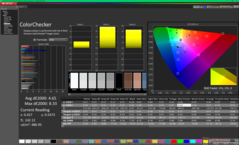 ColorChecker antes de la calibración (frente a P3)