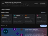 Captura de pantalla del administrador de Gems de Gemini que muestra el aviso sobre la conversión de Gems en habilidades