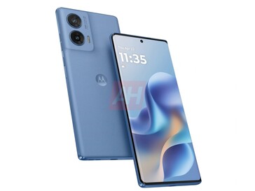 Imagen no oficial de una de las variantes azules del Moto G96. (Fuente de la imagen: Android Headlines)