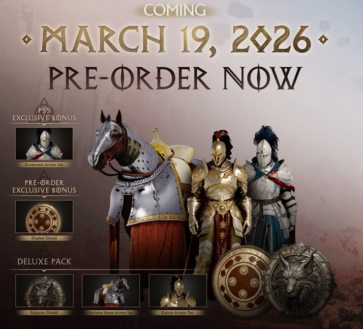 Revelado el equipo de bonificación de prepedido de Crimson Desert antes del lanzamiento de 2026. (Fuente de la imagen: Sony)