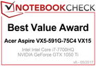 Best Value Award Marzo 2017: Aspire VX5-591G-75C4