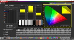 CalMAN ColorChecker (perfil: Nativo, espacio de color de destino: P3)