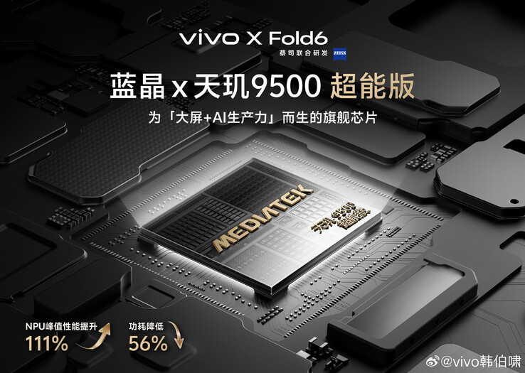 Vivo confirma el Dimensity 9500 Super Edition para su próximo dispositivo plegable.