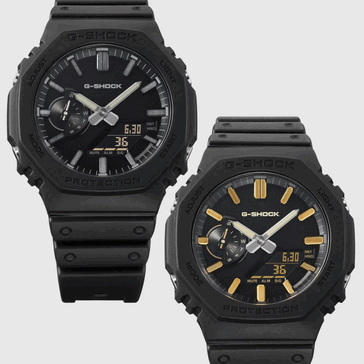 El Casio G-Shock GA-2100LXB-1AJF y el GA-2100LXB-1A9JF (de izquierda a derecha)