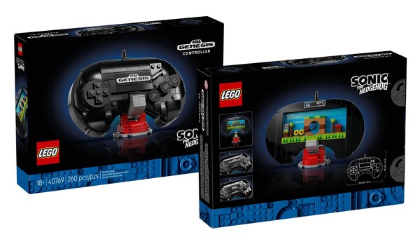 El mando Sega Genesis de Lego Sonic the Hedgehog puede mostrarse de dos maneras. (Fuente de la imagen: Lego)
