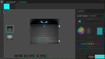 Control de iluminación RGB AlienFX