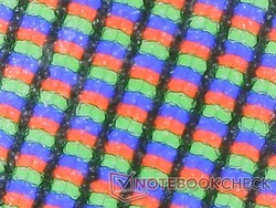 Los subpíxeles RGB con capa mate presentan un ligero efecto granulado