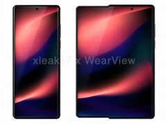 Imagen conceptual no oficial de un teléfono enrollable de Samsung basada en una patente estadounidense.
