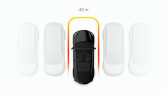 Visualización de la actualización de Vision-only Park Assist de Tesla (imagen: Green/Twitter)