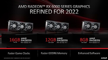 Renovación de la gama AMD RDNA 2 RX 6000 XT para 2022. (Fuente: AMD)