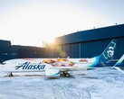 El avión ya había aterrizado cuando el Galaxy A21 se incendió. (Fuente de la imagen: Alaska Airlines)