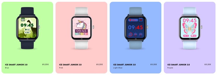 Opciones de color y varias watchfaces (fuente de la imagen: página web de ICE)
