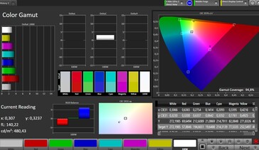 Espacio de color CalMan (Espacio de color de destino: sRGB, Perfil: Natural)