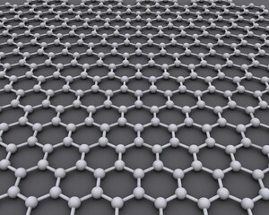 Estructura atómica bidimensional del grafeno. (Fuente de la imagen: AlexanderAIUS | Wikimedia)