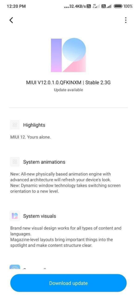 V12.0.1.0.QFKINXM para el Redmi K20 Pro y el MI 9T Pro. (Fuente de la imagen: Mi.com)