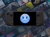 Steam Deck OLED mostrando la cara triste