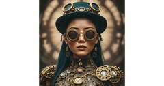 Una imagen de &quot;moda steampunk&quot; creada por Bard. (Fuente: Google)