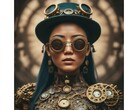 Una imagen de "moda steampunk" creada por Bard. (Fuente: Google)
