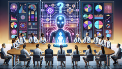 Reunión de investigación sobre IA (Generada con DALL-E 3)