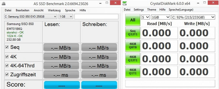 Usamos AS SSD y CrystalDiskMark