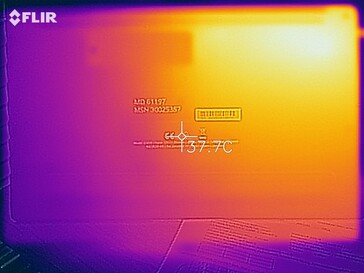 Mapa de calor de la parte inferior del dispositivo en reposo