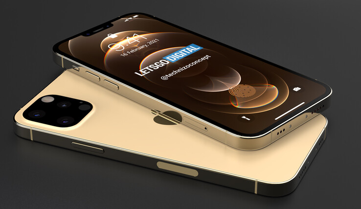 Render del concepto del iPhone 13 sin puertos. (Fuente de la imagen: LetsGoDigital)