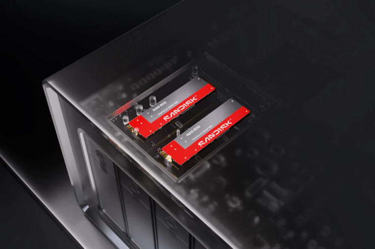 Dos SSD Sandisk NAS 800 instalados dentro de una carcasa NAS