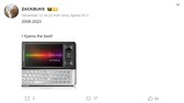 Gama de fechas Xperia (Traducción automática; fuente de la imagen: Weibo)