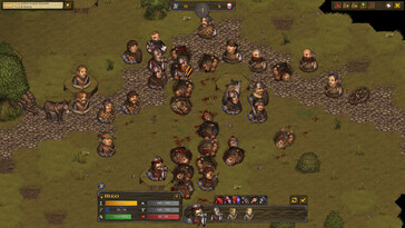 Una imagen que muestra una batalla entre dos ejércitos en Battle Brothers.