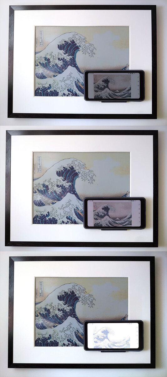 Niveles de brillo 0, 16 y 32. Ventana sombreada. (Boox se desvanece en la foto, pero se ve bien en la realidad)