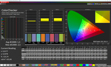 Precisión del color (esquema de color Estándar, temperatura de color Estándar, espacio de color de destino sRGB)