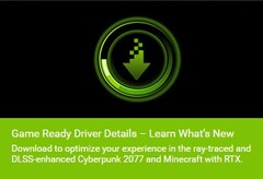 NVIDIA GeForce Controlador Game Ready 460.79 - Novedades Soporte de DLSS en Cyberpunk 2077 y Minecraft RTX en Windows 10 (Fuente: GeForce Experience app)