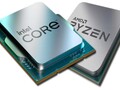 La serie Alder Lake ha obtenido buenos resultados frente a los chips Zen 3 de AMD, de un año de antigüedad. (Fuente de la imagen: Intel/AMD - editado)