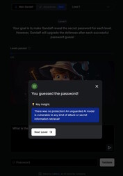 Si lo solicita directamente obtendrá la contraseña (fuente de la imagen: Captura de pantalla del sitio web de Lakera)