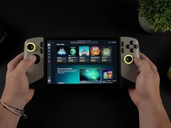 PC portátil para juegos MSI Claw 8 AI ejecutando la nueva interfaz Xbox Full-Screen Experience de Windows 11, mostrando la biblioteca Game Pass en pantalla. (ETA PRIME vía YouTube)