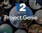 Banner de Google Project Genie con las acciones de Take-Two mostradas cayendo