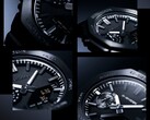 Collage de imágenes en primer plano en las que se aprecian la textura de la esfera, los índices horarios y el bisel del Casio G-Shock GM-2100LXB.