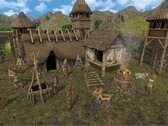 Una imagen que muestra edificios en Dawn of Man.