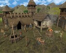 Una imagen que muestra edificios en Dawn of Man.