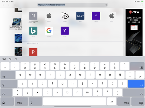 Uso del teclado predeterminado en modo horizontal