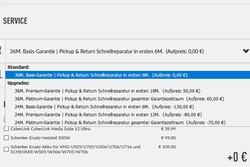 Opciones de garantía de Schenker
