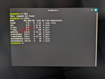 Uso de lsblk para identificar dispositivos de almacenamiento interno