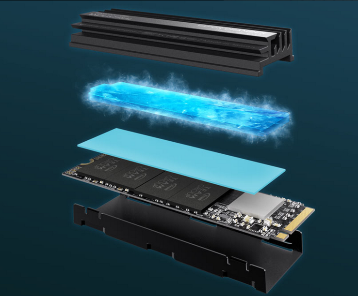 El nuevo SSD de TEAMGROUP cuenta con un sistema de refrigeración líquida y un disipador de calor (Fuente: TEAMGROUP)