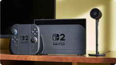 Imagen oficial Nintendo Switch 2 y su accesorio de cámara. (Fuente de la imagen: Nintendo)
