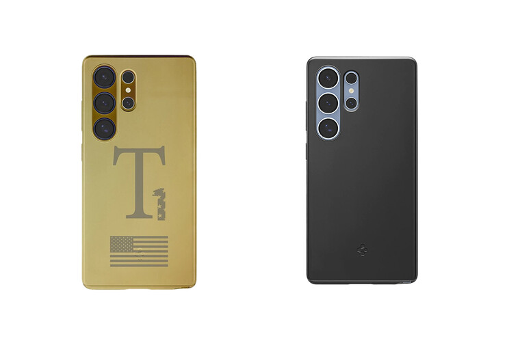 Incluso puede ver el logotipo de Spigen en el exterior del T1, cerca de la parte inferior (Fuente de la imagen: Trump Mobile/Spigen)