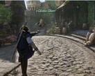 El protagonista de Fable pateando un pollo. (Fuente de la imagen: Xbox en YouTube, captura de pantalla)