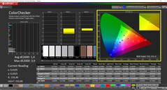 CalMAN ColorChecker (perfil: sRGB, espacio de color de destino: sRGB)